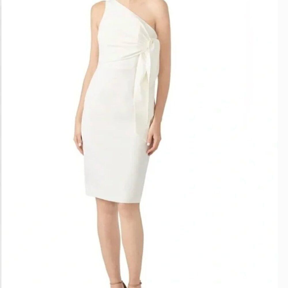 Grace Willow The Label ivory Sheeath One shoulder cocktail dress size 8 VGUC